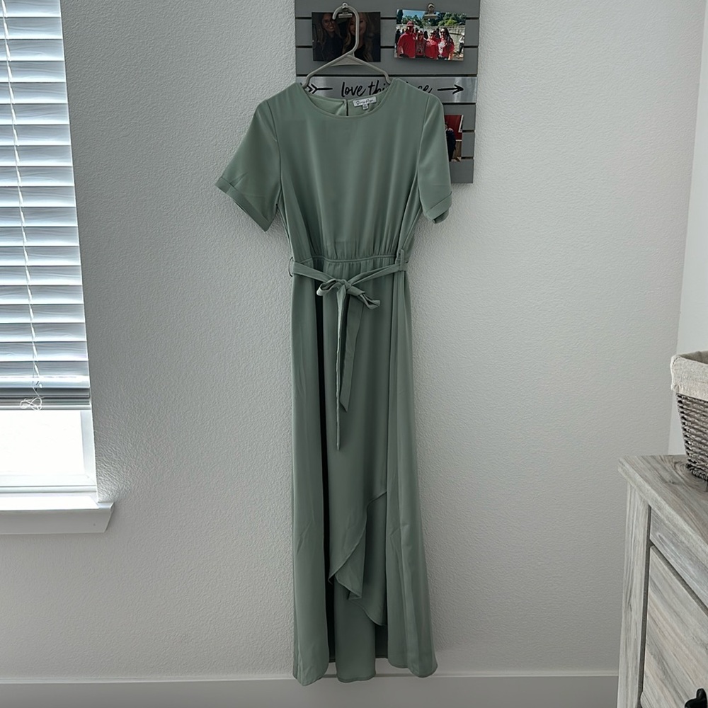Elegant olive green dress